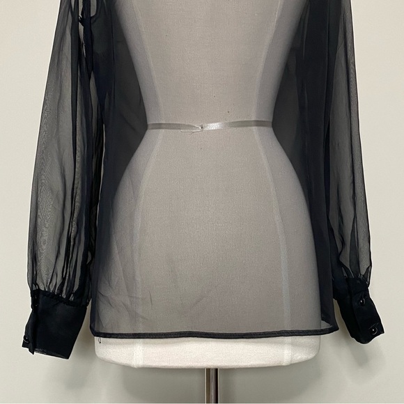 Yves Jennet Vintage Sheer Black Tie Neck Formal Topper Shrug, One Size - Picture 9 of 12